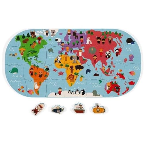 Janod - Bath Exporters Map - First Age Bath Toy - Handling and Dexterity - From 3 years, J04719 - Image 5
