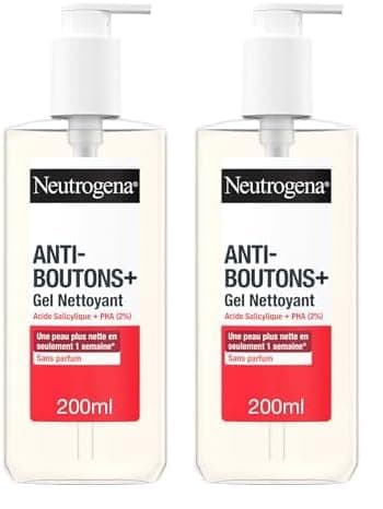 Neutrogena | Gel Nettoyant Anti-Boutons + Acide Salicylique + 2% PHA (200 ml) – Soin visage anti-boutons non comédogène et non gras – Nettoyant visage pour peaux à tendance acnéique sans parfum - Image 2