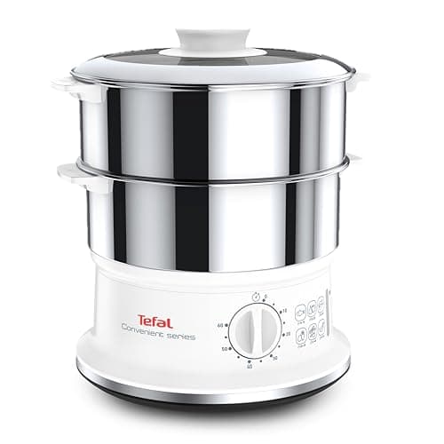 Tefal, Steamer, Healthy Cooking, Stainless Steel Bowls, Stackable, Timer, Auto Shut-off, Dishwasher Safe Parts, Convenient Series, VC145130 - Image 2