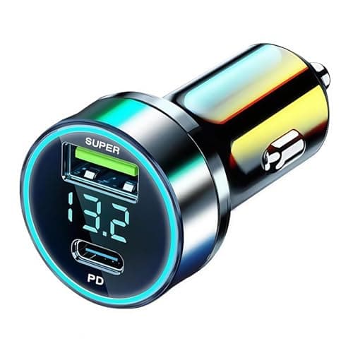 Mobile Phone Cigarette Charger, USB-C & USB Car Charger, 66W Car Cigarette Lighter Adapter, Fast Charger for Smartphones and Laptops, Compatible with 12V Cigarette Lighter Socket - Image 2