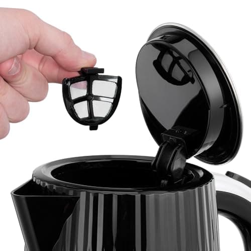Russell Hobbs Eden 27361-70 Electric Kettle (Hot Water, Tea, Coffee, 1.7 L, Pressure Opening Lid, Perfect Pouring Spout, Removable and Washable Filter, Indicator Light, Black, 2400W) - Image 6