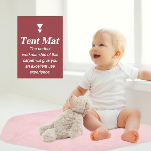 TOYANDONA Tapis de Tente Hexagonal pour Garçon et Filles, Coussin de Jeu Doux en Velours Rose, Tapis de Chambre Bébé Confortable et Écologique, pour Aire de Jeux et Éveil Garçon et Filles - Image 5
