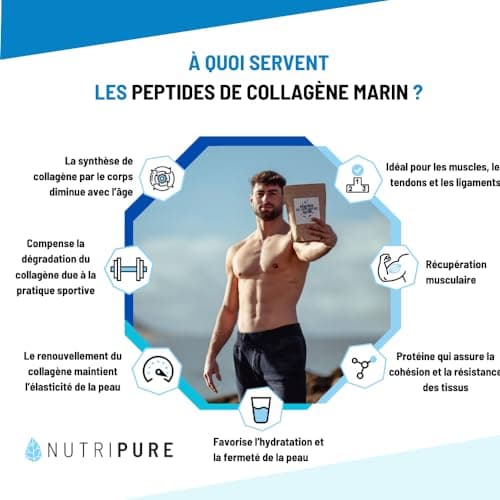 Nutripure | Wild Marine Collagen | Neutral Taste | Joint Supplement, Hair, Nail & Skin Care | Hydrolized Marine Collagen | 310g Bag | 1 Month | Made in France - Image 4