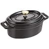 STAUB Enamelled Cast Iron Mini Casserole Dish with Lid, Suitable for All Heat Sources Including Induction, 1 Person, Oval, 11 cm, 0.25 L, 1 kg, Matte Black - Image 3