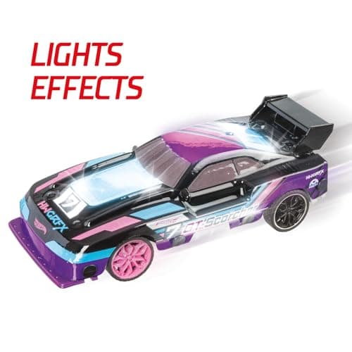 Mondo Hot Wheels GT Scorcher Motors, 1:24 Scale Model, Up to 8 km/h Speed, Children's Carref 63822, with LED lights in the body, Colour Purple and Blue - Image 4