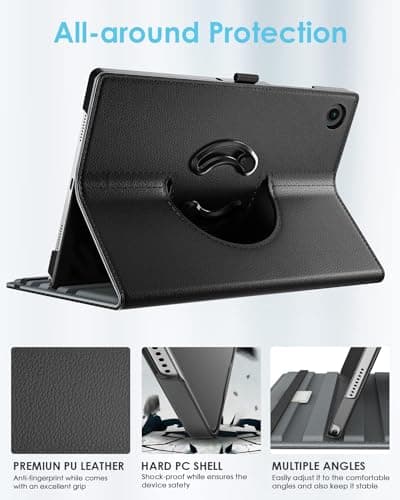 TiMOVO Rotating Case for Samsung Galaxy Tab A9+/A9 Plus 11 inch 2023 SM-X210/X216/X218, 90 Degree Rotating Stand Cover for Galaxy Tab A9+ Tablet Auto Sleep, Black - Image 5