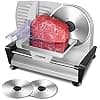 200W Electric Ham and Sausage Slicer, 2 Detachable Blades 19 cm, 0-15 Thick Precise Groove Switch for Safe Use, for Bread, Ham, Cheese and Meat, Silver - Image 3
