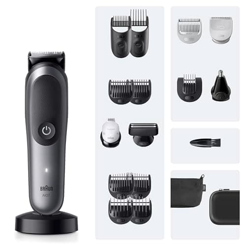Braun AIO7585 Series 7 All-in-One Electric Trimmer for Men, Grey, 18-in-1 Kit with ProBlade and 8 Combs, Shaving Set with Accessories, Designed for Shaving Beard, Hair and Body - Image 7