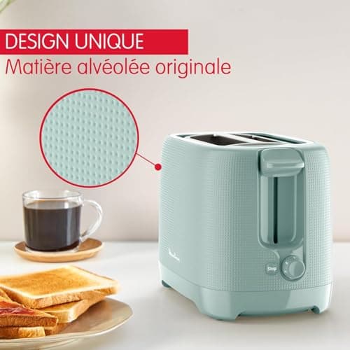 Moulinex 2 Slot Toaster - Stop Button, 7 Levels of Gilding, Heating, Extra Large Slots, Raised Handle, Removable Crumb Tray, Eucalyptus, Morning, LT2M1310 - Image 8