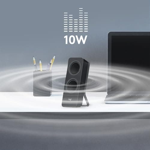 Logitech Z207 Système De Hauts-Parleurs Bluetooth Pour PC, Son Stéréo, 10W En Puissance, Entrée Audio 3,5 Mm, Prise Casque, Multi-Dispositifs, Prise EU/FR, Ordinateur/TV/Smartphone/Tablette - Noir - Image 3