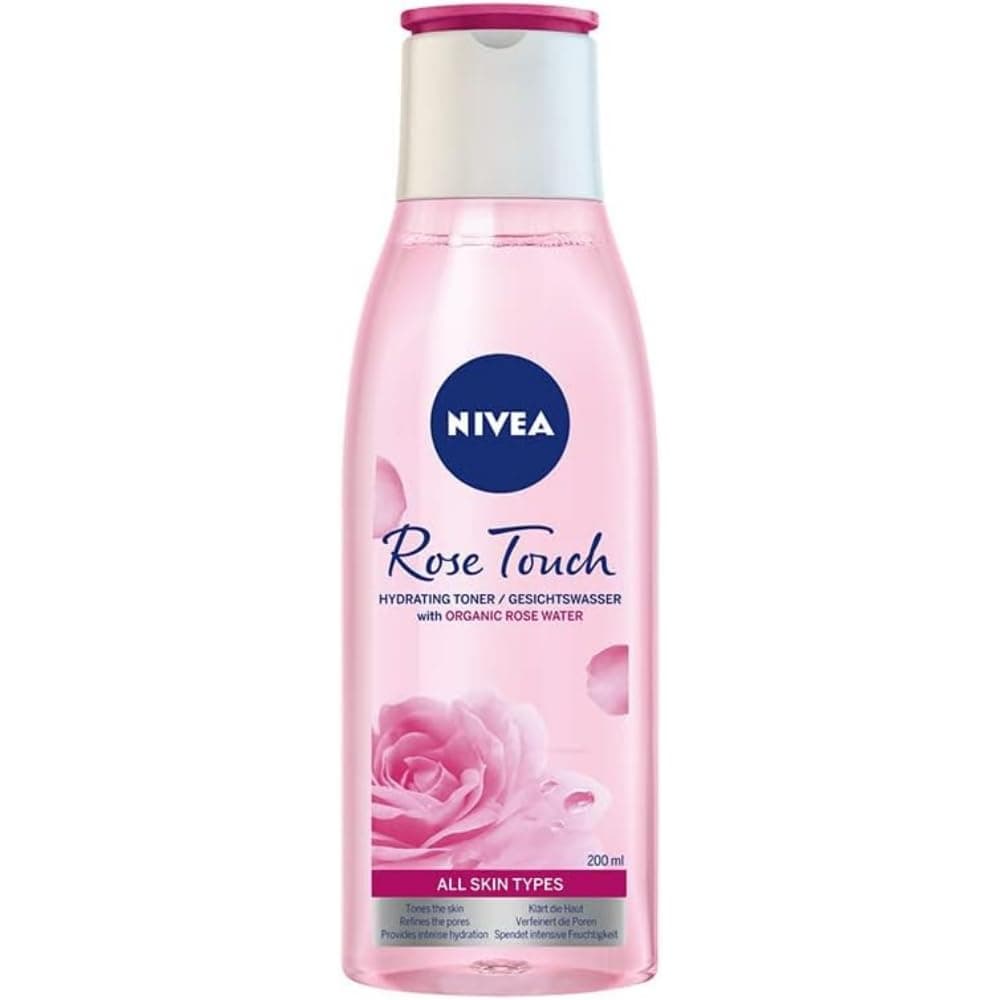 NIVEA Rose Touch Face Moisturizing Facial Tonic with Organic Rose Water 200 ml