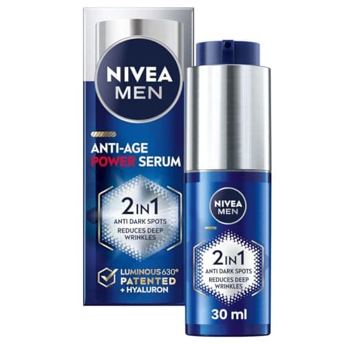 Nivea Men NIVEA MEN Anti-Age 2in1 Power Serum (30 ml), sérum hydratant avec 630 lumineux et acide hyaluronique, réduit les rides profondes et les taches brunes pour une peau d'apparence plus jeune - Image 3