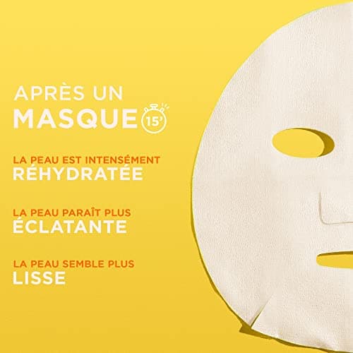 Garnier - Masque Tissu Hydratant - Booster d'Eclat - Enrichi en Vitamine C et Acide Hyaluronique - Formule Vegan - Pour les Peaux Ternes et Fatiguées - 28 g - Image 4