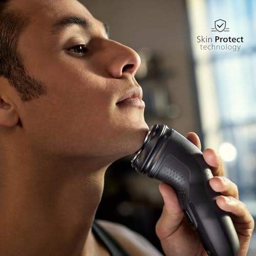 Philips Electric Shaver Series 3000x -rasoir électrique Wet & Dry ,couleur Bleu celeste, avec technologie SkinProtect, tondeuse rétractable, rasoir ergonomique pour hommes -inclus rasoir nasal - Image 4