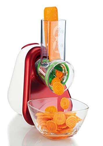 Moulinex Electric Vegetable Slicer, 3-in-1 Grater, Easy Colour Cone System, Wide Chutter, Dishwasher Safe Removable Parts, Fresh Express Red DJ753510 - Image 3