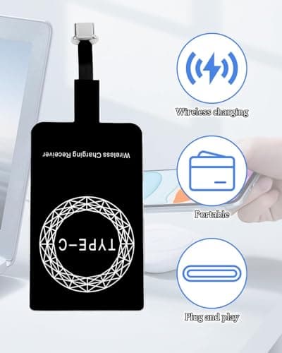 Ultra Fast Wireless Charging Receiver and Adapter 1300mA Type C Qi Wireless Charging Receiver USB Type C Adapter for Google Pixel Samsung Galaxy S21 A52s A72 A32 A12 A51 A50 Android USB C - Image 6