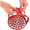 Red Silicone Steamer Multifunctional Portable Drain Basket Pressure Cooker Cooking Utensils Sling For 6 Qt 8 Qt Instant Pot 20x20x15.5cm - Image 4