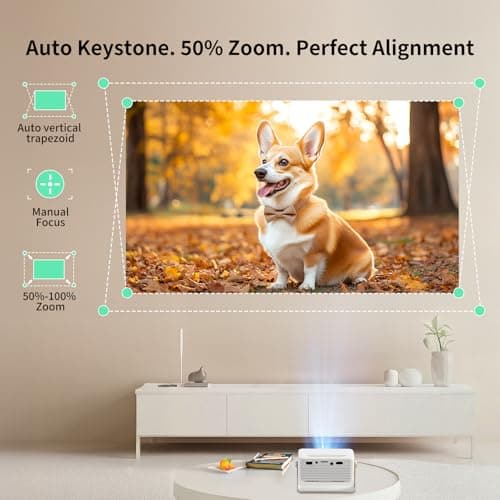 YOTON Mini Projector, Video Projector 1080P Full HD Supported, 200ANSI, 50% Zoom, 2025 Upgraded Portable Projector Compatible with HDMI USB iOS Android Firestick PS5 - Image 6