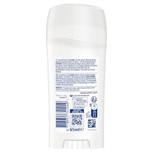 SANEX - Derma Care Invisible 48h Déodorant Stick 65ml –fraîcheur longue durée contre la transpiration et les mauvaises odeurs – respecte la peau– ne contient pas d’alcool* – protège contre les taches - Image 9