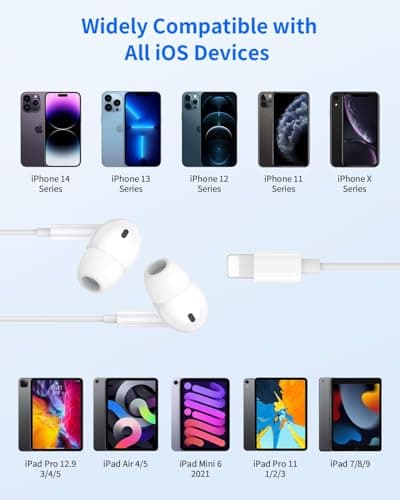 Wired Earphones for iPhone, [MFi Certified] HiFi Stereo Noise Cancelling Headphones, In-Ear Earbuds with Mic and Volume Control for iPhone 14/14 Pro/13/12/11/XR/XS/X/8/7/SE - Image 6