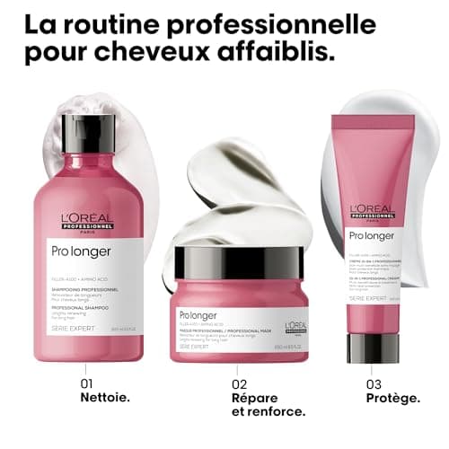 L'Oréal Professionnel, Routine pour Cheveux Longs & Cassants, Pointes Abîmées & Fourchues, Hydrate & Protège Contre La Casse, Vitalité Naturelle, Pro Longer, Masque/Duo/Trio, Série Expert - Image 7