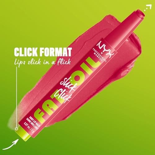 NYX Professional Makeup Lip Balm Tinted Lip Balm, Moisturizing Oils, Long Lasting Hydration, Light Formula, Vegan, Fat Oil Slick Click, Shade : Clout - Image 4