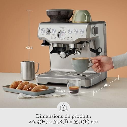Sage - The Barista Express - Coffee Machine with Manual Milk Frother and Grinder - Automatic Grinding, Custom Frothing - Milk Jug with Temperature Control - Brushed Stainless Steel - Image 6