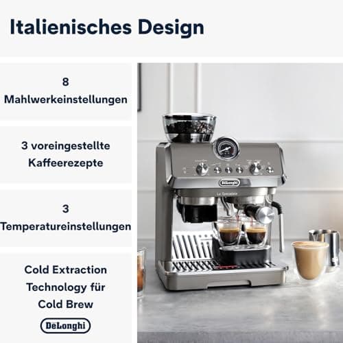 De'Longhi La Specialista Arte Evo EC9255.T Manual Coffee Bean Machine with Cold Brew Function, My Latte Art Manual Milk Frother, Includes Barista Kit, Temperature Control, 1450 W, Titanium - Image 6