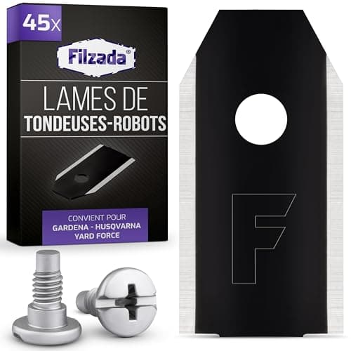 Filzada® 45 x Carbon Robot Lawnmower Blades with Screws Included – Replacement Blade for Long-Lasting Mowers Compatible with Husqvarna Automower, Gardena Sileno & Yard Force Robot Mowers - Image 2