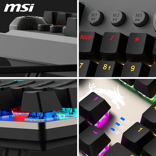 MSI Forge GK310 Mechanical Gaming Keyboard - AZERTY - Interchangeable Red (Linear) Switches, Ergonomic Keys, RGB LED 20 Modes, Removable Magnetic Cover, USB 2.0 - Full Size - Image 4