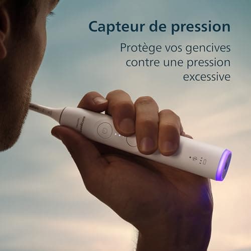 Philips Sonicare 6100 - Brosse à dents électrique sonique avec 2 modes de brossage, 3 niveaux d'intensité, Alerte de pression, EasyStart, Coffret de voyage, Blanc, HX7400/02 [Nouvelle technologie] - Image 7