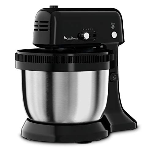 Moulinex Oh My Cake Electric Pastry Processor, 300 W, 5 Speed, Pulse Function, 2 Whisks and 2 Mixers Dishwasher-Safe, Stainless Steel Bowl 4 L, Ultra Compact Food Processor QA110810 - Image 2