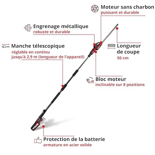 Einhell Professional cordless telescopic hedge trimmer GP-HH 18/50 Li BL-Solo Power X-Change (18V, cutting length 50cm, teeth 25mm, motor without carbon, incline. in 8 positions, without battery) - Image 4