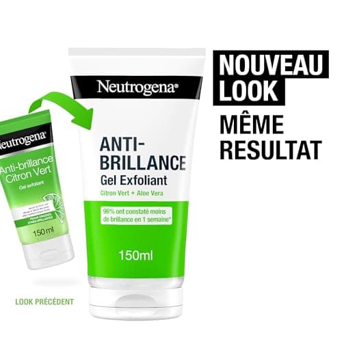 Neutrogena – Anti-Shine Exfoliating Gel (150 ml tube) – Lime and Aloe Vera Facial Scrub – 96% saw less shine in 1 week - Image 5