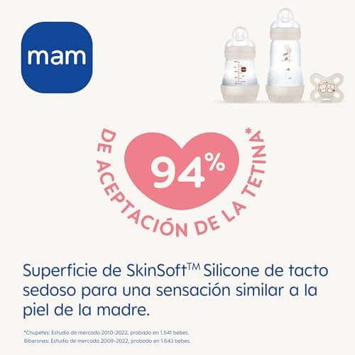 MAM, Newborn gift set. Includes: 2 x anti-colic bottles (160 and 260 ml), 1 x Start teat, pink - Image 6