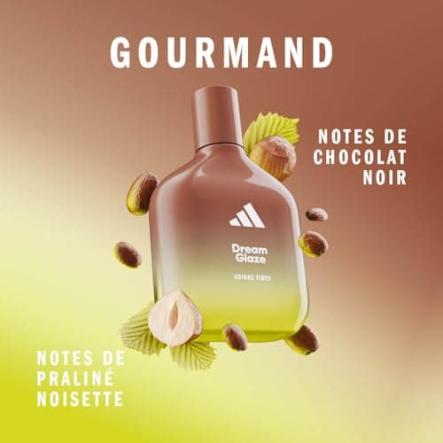 adidas Vibes Dream Glaze Eau de Parfum, Unisexe, Confort et Détente, parfum longue durée, notes de chocolat noir et de pralin 100 ml - Image 6