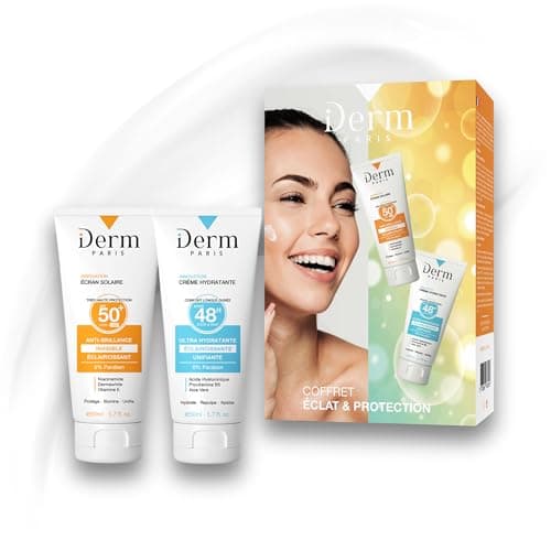 Coffret Éclat & Protection - Écran Solaire Invisible SPF50+ Anti-taches & Crème Ultra-Hydratante 48H Anti-ridules OFFERTE - Tous Types de Peau - 2 x 50 ml - Image 3