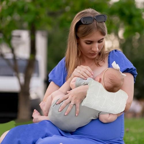 Coussin d'allaitement pour bras | Oreiller de tête anti-crachats pour allaitement au biberon – Oreiller doux, confortable et lavable avec bras pour allaitement, voyage, maman, - Image 3