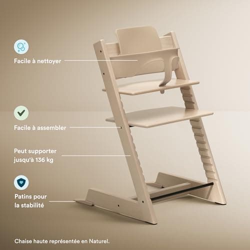 Stokke Tripp Trapp High Chair, Black - Includes Chair + Baby Set 2 for 6-36 Months - Adjustable, Ergonomic and Easy to Clean - Image 4