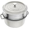 Zwilling Staub La Cocotte 40508-822-0 Cast Iron Round Stock Pot with Insert and Truffle, 3.8 Litre, White - Image 2