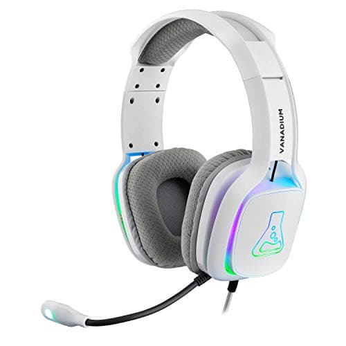 The G-Lab Korp Vanadium Casque Gaming - Casque Gamer avec Micro Anti-Bruit, Audio Stéréo, LED RGB, Léger, Jack 3.5mm pour PC/PS4/PS5/Xbox One/Mac/Nintendo Switch/Tablette/Laptop/Smartphone (Blanc) - Image 2