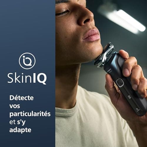Philips Rasoir Series 5000 - rasoir électrique Wet & Dry avec technologie SkinIQ, tondeuse rétractable, coffret de voyage, Quick Cleaning Pod, bleu électrique, modèle S5889/50 - Image 5