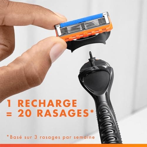 Gillette Fusion5 Power Men's Shaver, Reusable Handle and Ultra Sharp 5 Blade Cartridge with Lubricating Strip for a More Comfortable Facial Shave, 1 Refill for 20 Shaves - Image 6