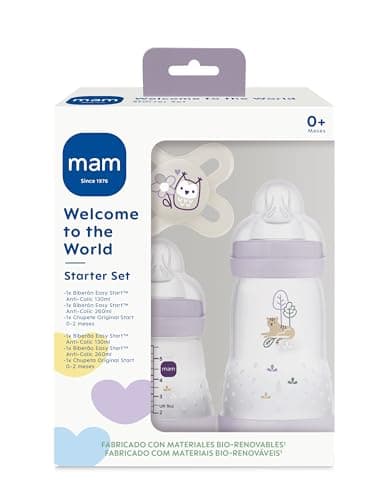 MAM, Newborn gift set. Includes: 2 x anti-colic bottles (160 and 260 ml), 1 x Start teat, pink - Image 4