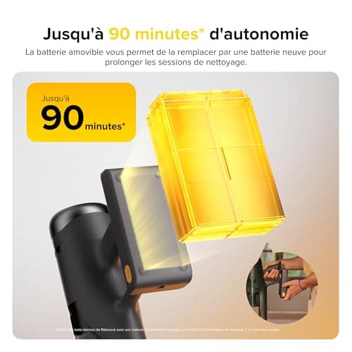 roborock H60 Ultra Aspirateur Balai sans Fil, 210AW, 90 Min d’Autonomie, Tube Pliable à 180°, Lumière Verte à 140°, Filtration 99,95%, Brosse Anti-Emmêlement pour Tapis, Sols Durs et Poils d’Animaux - Image 4