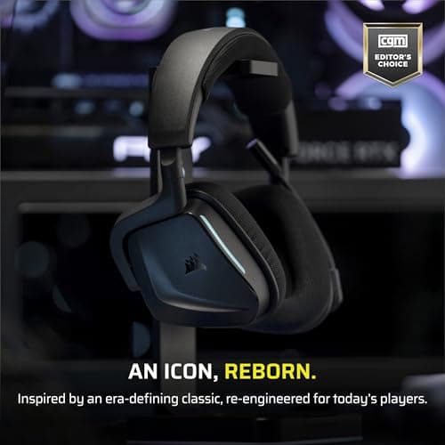 Corsair Void v2 Wireless Gaming Headset with Bluetooth for PC, PS5, PS4, Switch and Mobile - Dolby Atmos, Dual Wireless Multiplatform, Long Life Battery, Fast Charging - Carbon - Image 4