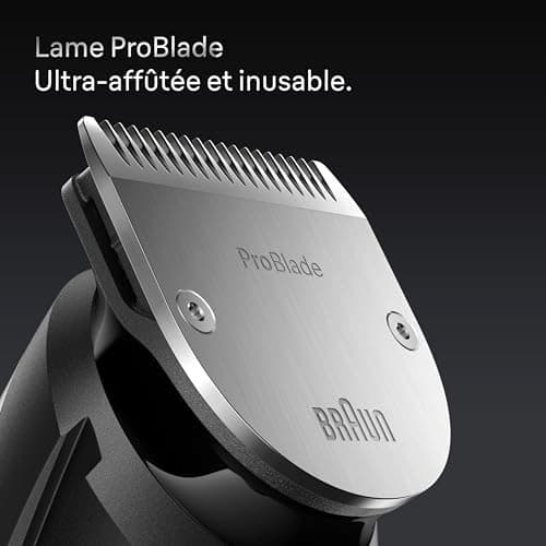 Braun Tondeuse À Barbe Series 7, + 12 Outils de Barbier, Lame ProBlade Affûtée Et Inusable, Jusqu'à 120 Min D'autonomie, 40 Longueurs, Étanche, Molette De Précision Et Verrouillage, BT7545, Gris - Image 5