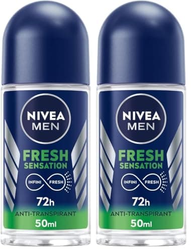 NIVEA MEN Déodorant Bille Fresh Sensation (1 x 50 ML), Déodorant Homme fraîcheur 72 h, Anti-Transpirant parfumé Longue durée à la Formule INFINIFRESH Unique (Lot de 2) - Image 2