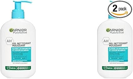 Garnier Pure Active - Gel Nettoyant Moussant Visage - Nettoie & Hydrate - Enrichi en Acide Hyaluronique, Céramide & Argile - Tous Types de Peaux - 250 ml (Lot de 2) - Image 4