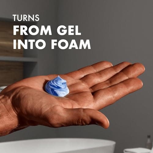 Gillette Fusion Soin de Barbe Gel de Rasage Homme (200ml) à l'huile d'amande pour peaux sensibles Action 5 fois : nettoie, hydrate, protège, rafraîchit et apaise Cadeau pour Homme - Image 8